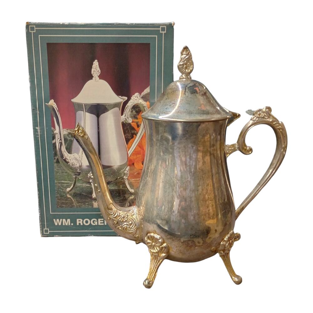 Vintage WM Rogers Silverplated Coffee Pot 9 3/8" #00115002/1